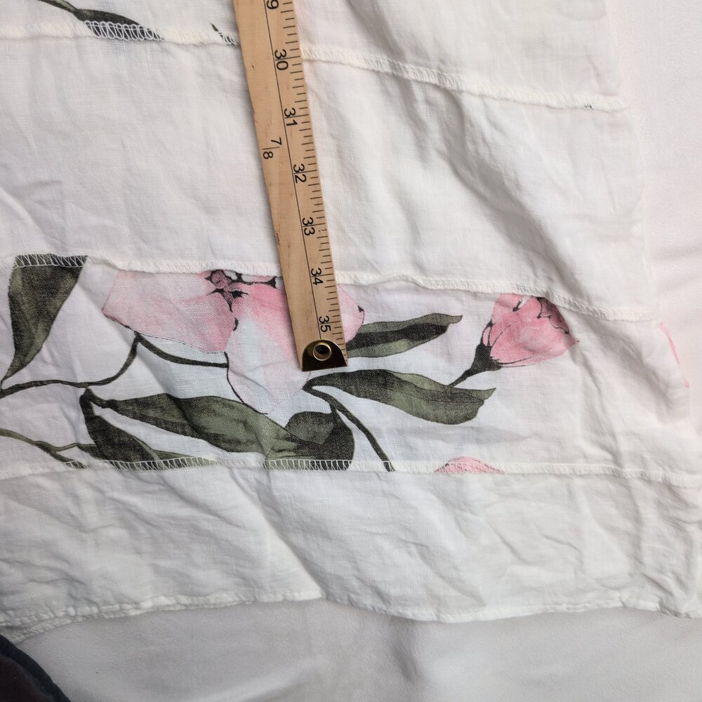 Lungo L'arno 100% Linen Floral Shift Dress M - Picture 13 of 13